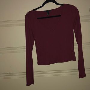 NWOT Forever 21 Burgundy Crop Top